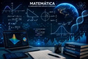 IMAGEM 3 – inserir aqui uma arte mostrando matemática moderna, gráficos, tecnologia, geometria e ciência